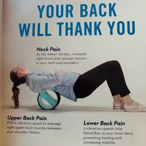 NWT Chirp Wheel Pro Vibrating Massage Therapy Back Pain Relief Roller - Black